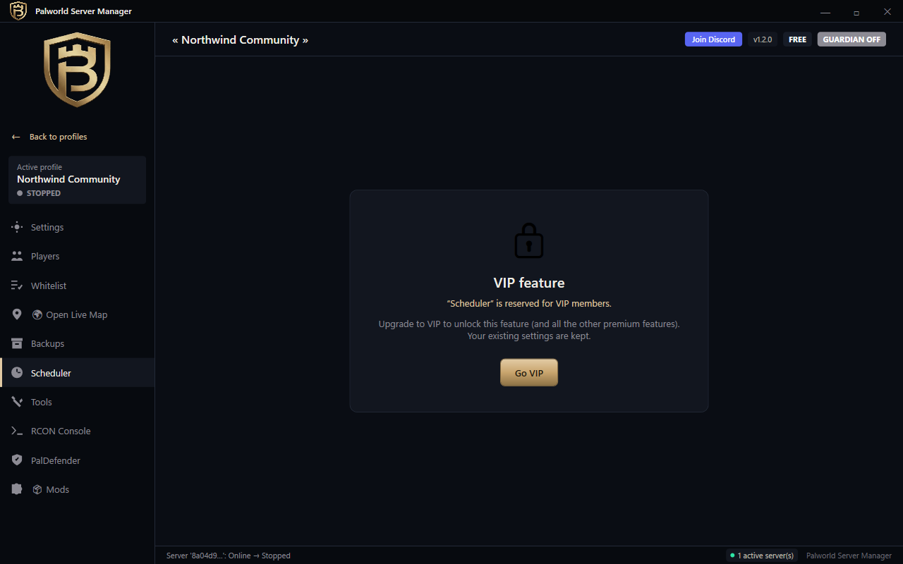 Scheduler for restarts and backups